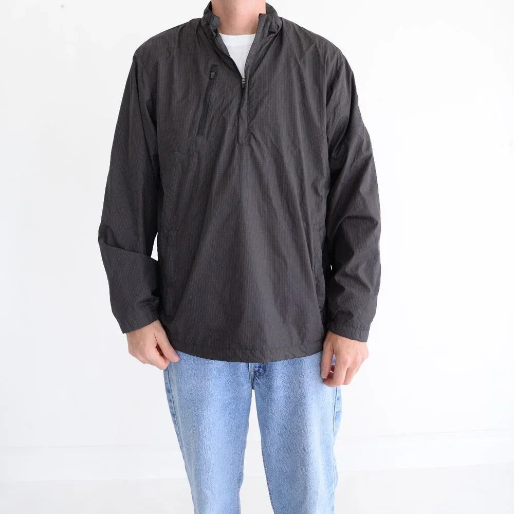 North End Graphite Gray Half Zip Waterproof Nylon Golf Pullover Jacket M